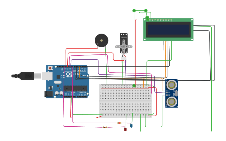 Circuit design RADAR SYSTEM - Tinkercad