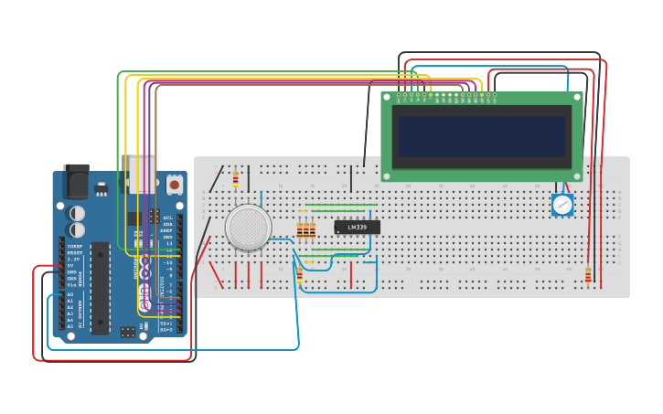 Circuit design CO2 detector - Tinkercad