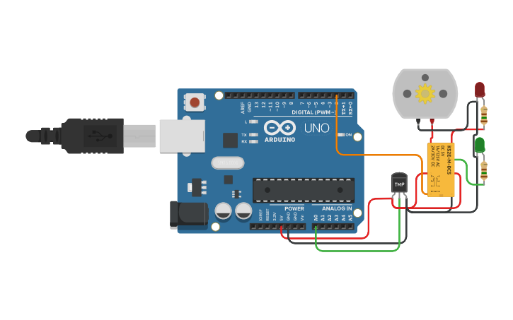 Circuit design Cooling system - Tinkercad