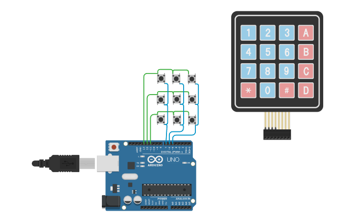 Keypad Project Design Circuit design How keypad works - Tinkercad