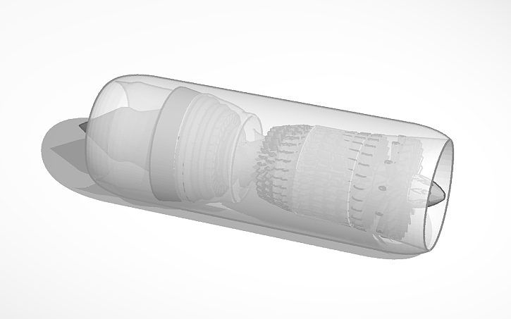 3D design Realistic Jet engine - Tinkercad
