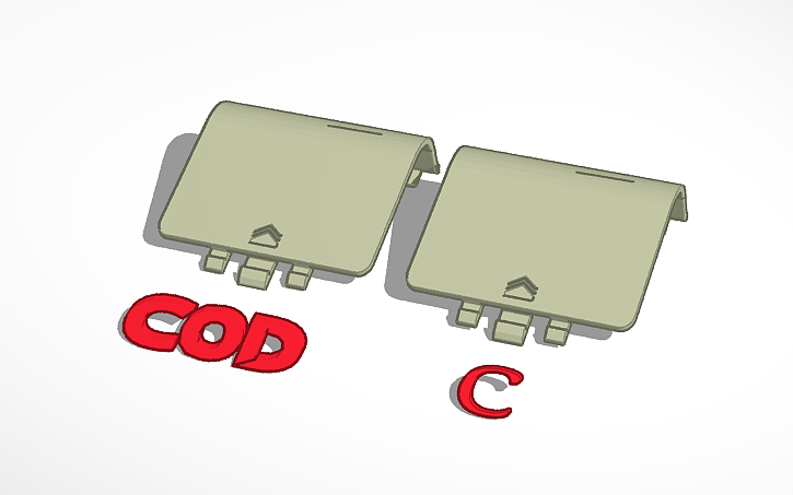 3D design COD and C battery cover for xbox one controller - Tinkercad