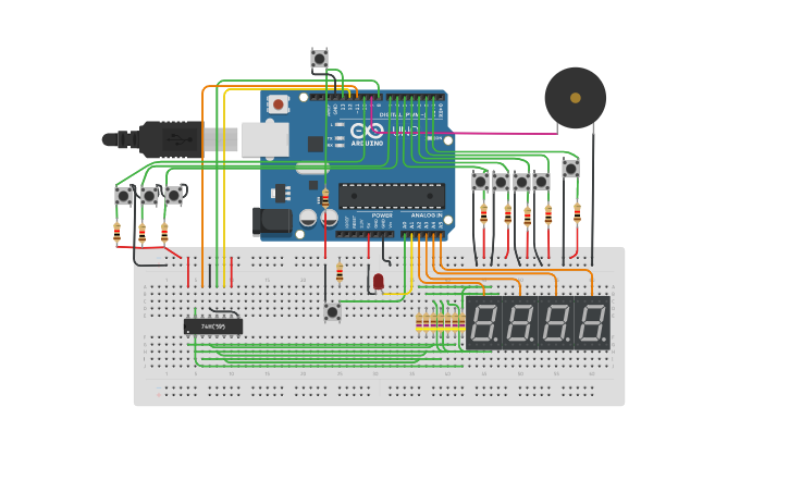 Circuit design Arduino Countdown Timer - Tinkercad