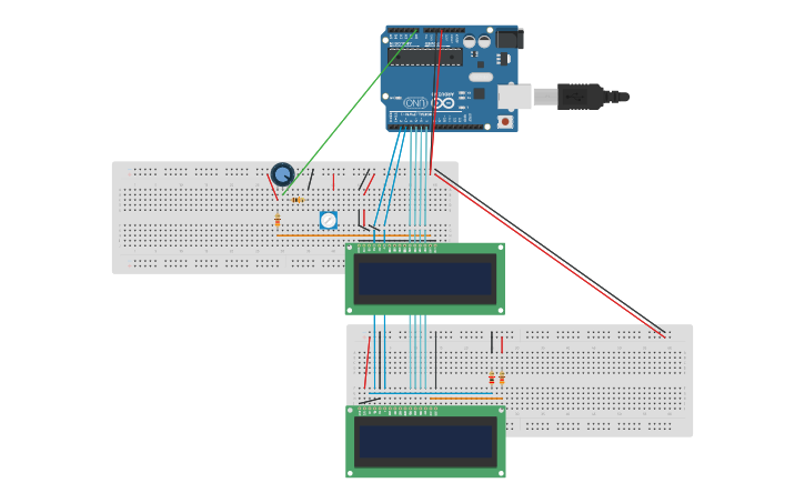 Circuit design Arduino and PT100 (RTD) - Tinkercad