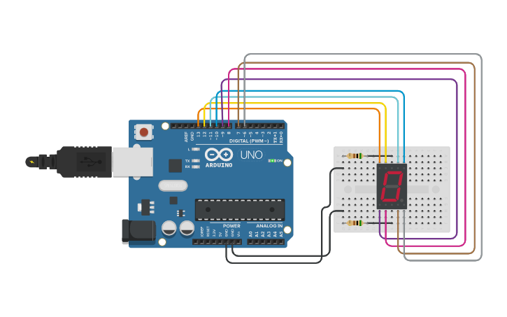 Circuit design segment display _ count down - Tinkercad