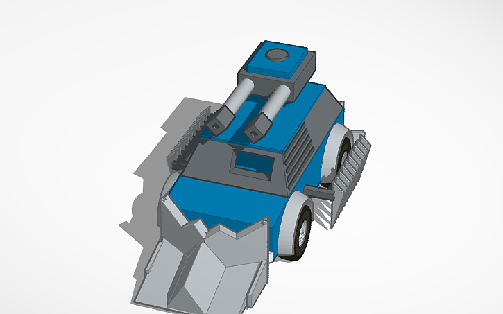 3D design Apocalyptic Tank Car (WASD Controlled) - Tinkercad