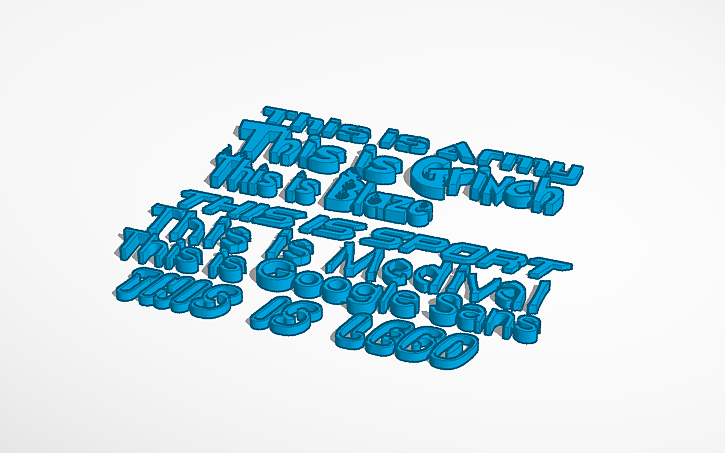 3D design Fonts - Tinkercad