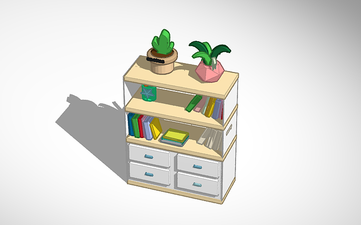 3D design Kitaplık /Bookshelf - Tinkercad