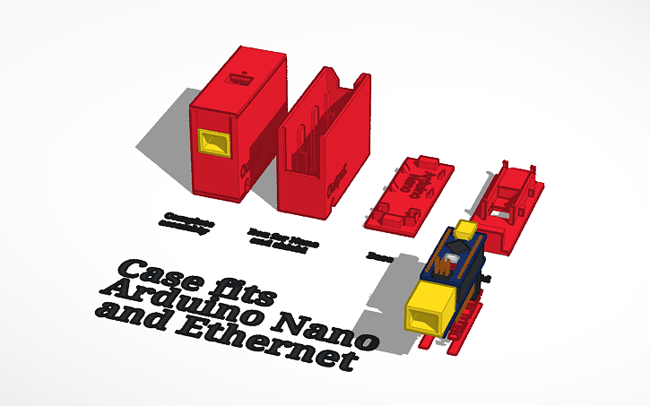 3D design Epic Arduino Nano + Ethernet Shield Box / Case / Enclosure ...