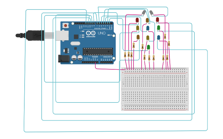 Circuit design Arduino Uno R3 - Tinkercad