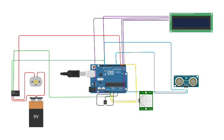 Circuit design Solar Mist Booth prototype - Tinkercad