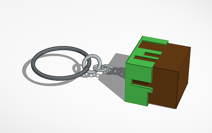 3D design Minecraft keychain - Tinkercad