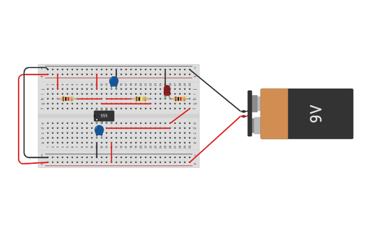 Circuit design 555 timer - Tinkercad