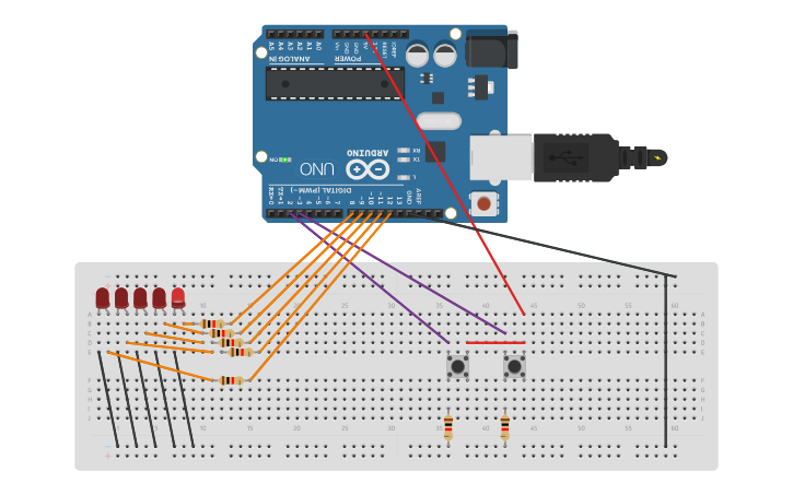Circuit design Interrupciones con arduino - Tinkercad