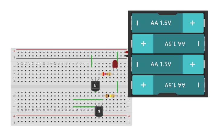 Circuit design Two Transistor LED Touch Circuit - Tinkercad