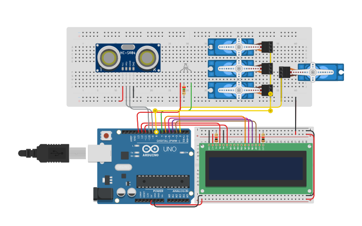 Circuit design Automatic Door - Tinkercad