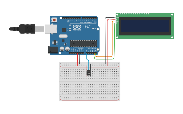Circuit design Sensor de Temperatura LM35 - Tinkercad