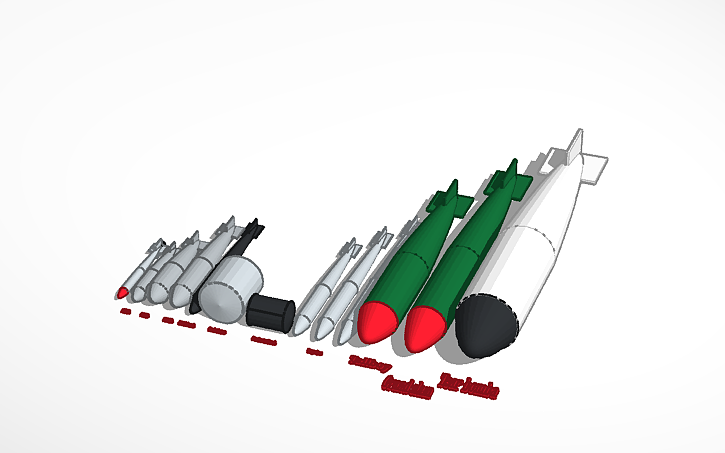3D design Standard sized aerial ordinance - Tinkercad