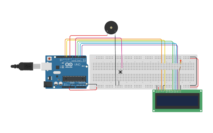 Circuit design Morse code - Tinkercad