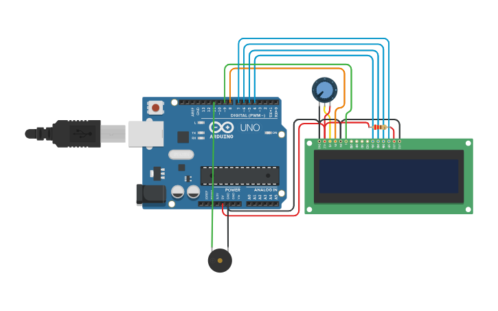 Arduino Packman Circuit design PACMAN GRANDE ARDUINO LCD16X2 - Tinkercad