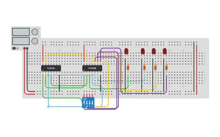 Circuit design 1:4 Demultiplexer - Tinkercad