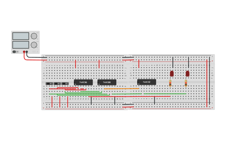 Circuit design FULL ADDER - Tinkercad