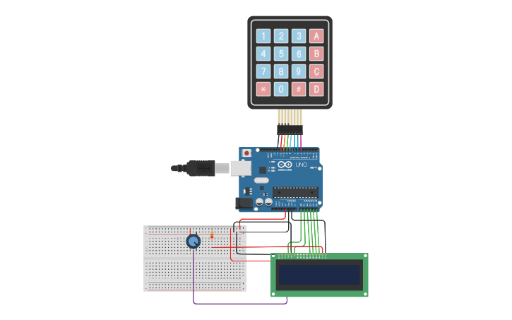 Circuit design lcd keypad - Tinkercad