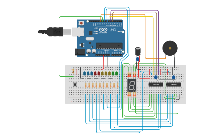 Circuit design Roleta com Arduino - Tinkercad