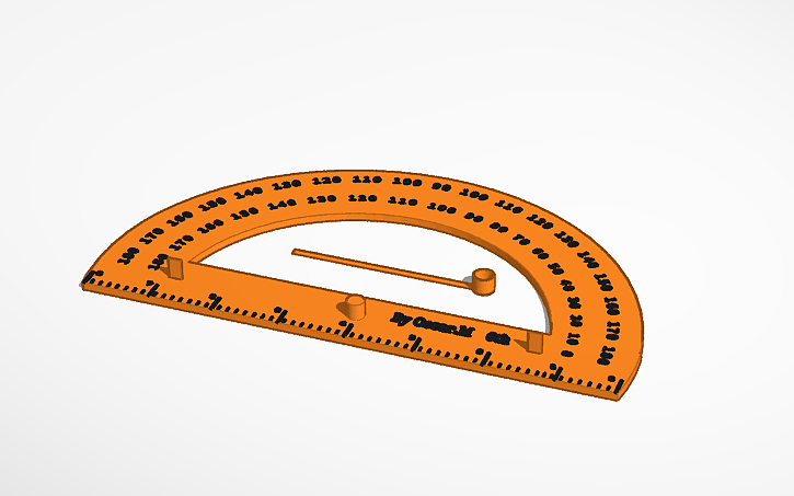 Protactor Needle 3D design A protractor with a needle - Tinkercad