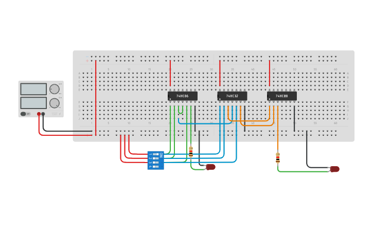 Circuit design Full Adder - 2 - Tinkercad