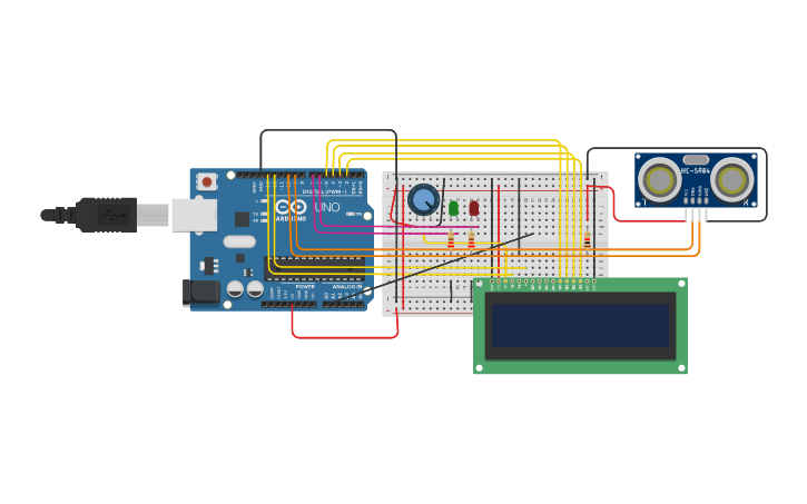 Circuit design LCD - Tinkercad