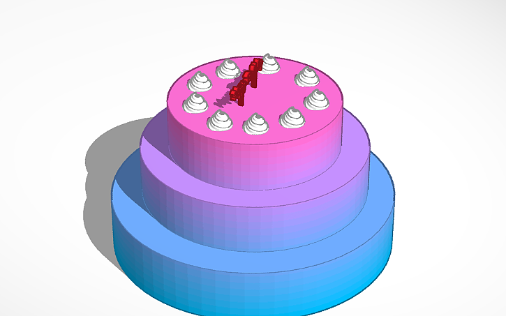 Cake Autocad Block 3D design Cake - Tinkercad