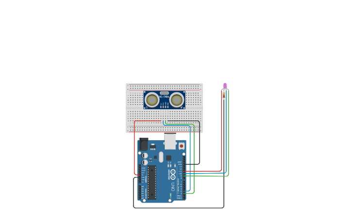 Circuit design LED RGB - Tinkercad