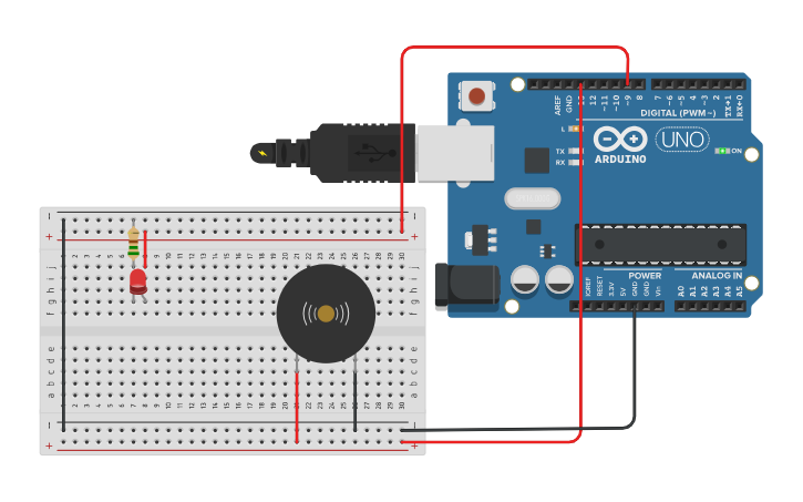 Circuit design Rick roll - Tinkercad