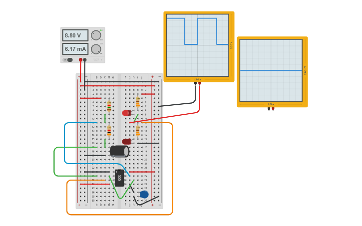 Circuit design 555 Timer - Tinkercad