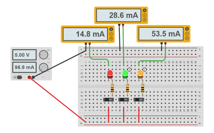 Circuit design Parallel circuit - Tinkercad