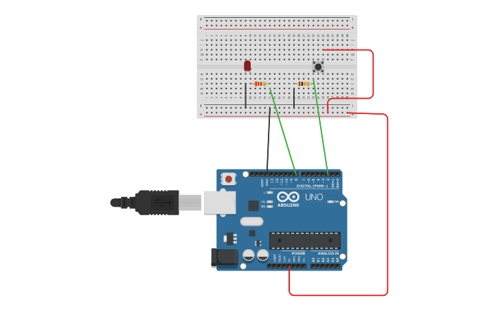 Circuit design Pull down resistor - Tinkercad