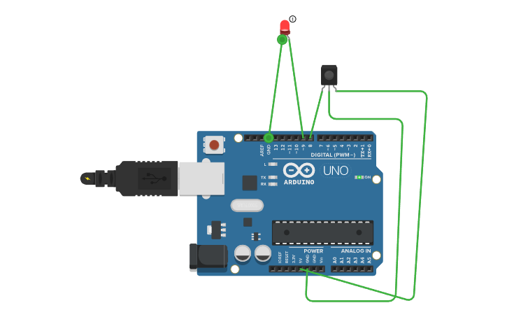 Circuit design IR Sensor interfacing - Tinkercad
