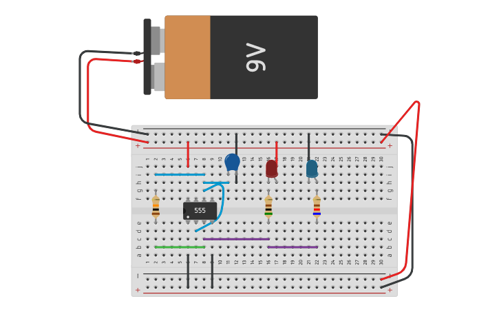 Circuit design Police Lights - Tinkercad