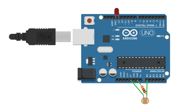 Circuit design Luke - TinkerCad Light Sensor - Tinkercad
