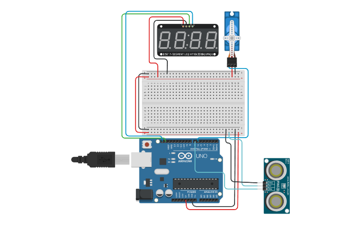 Circuit design Servo With Sensor - Tinkercad