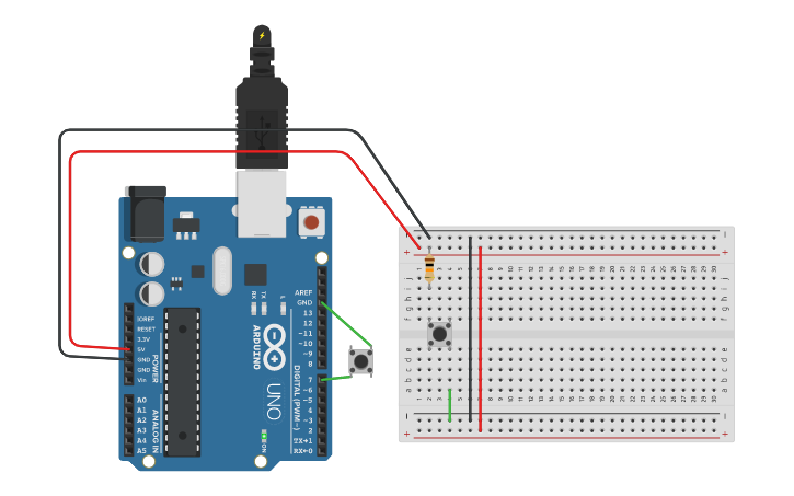 Circuit design Resistor Pull Up - Tinkercad