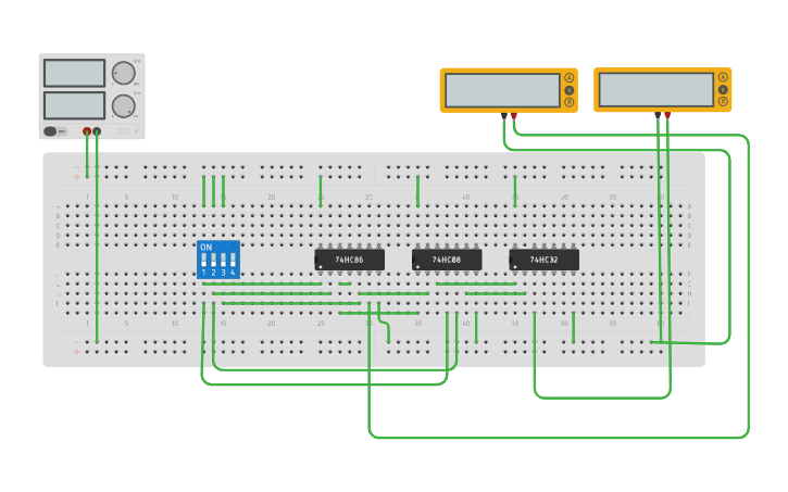 Circuit design Full Adder - Tinkercad