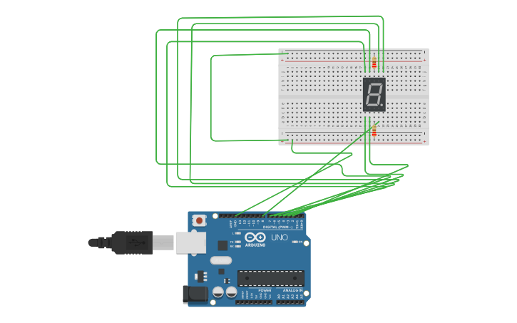 Circuit design compteur - Tinkercad