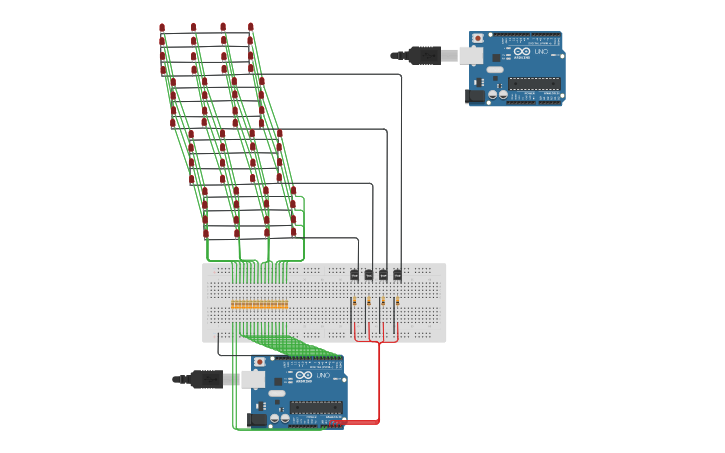 Circuit design cubo de led 4x4x4 - Tinkercad