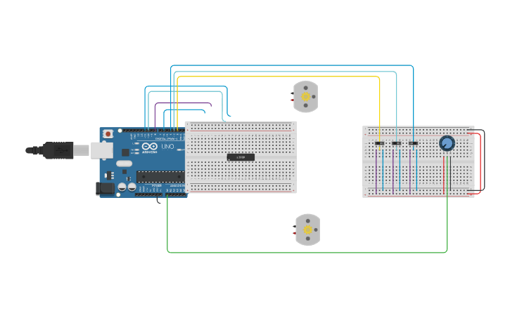 Circuit design Copy of L293D DC Motor Arduino - Tinkercad