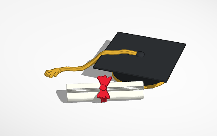 3D design Graduation Hat - Tinkercad