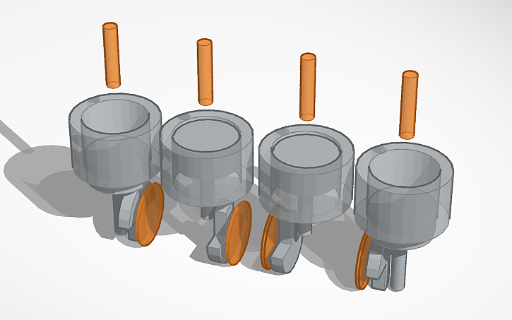 3D design 4 cylinder engine - Tinkercad