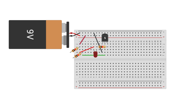 Circuit design Touch Sensor Amplifier Circuit with Transistors - Tinkercad