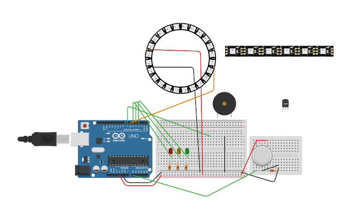 Circuit design Smoke Detector work \ Arduino - Tinkercad
